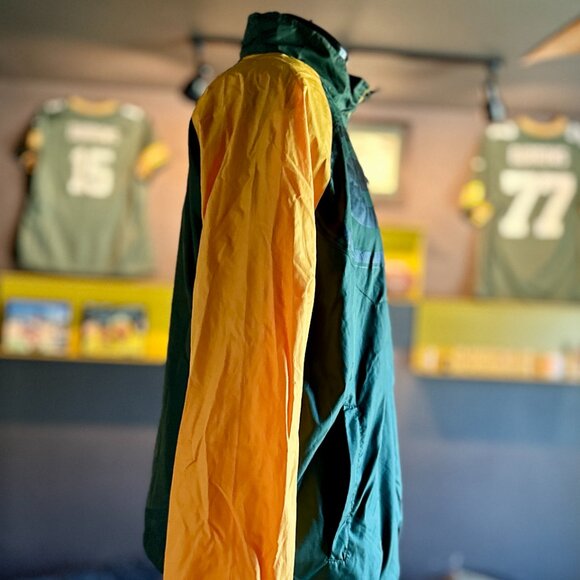 NFL Green Bay Packers XL Windbreaker Jacket Pullover Green Gold GIII Quarter Zip - Picture 2 of 7